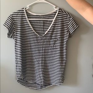 American Eagle Grey and white striped tee